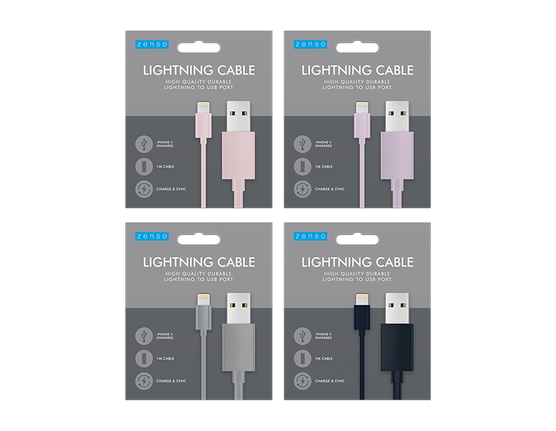 Lightning to USB Coloured Cable 1M